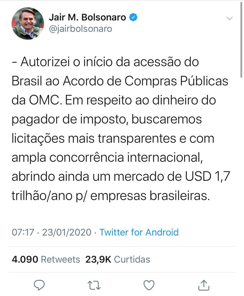 Twitter  bolsonaro OMC