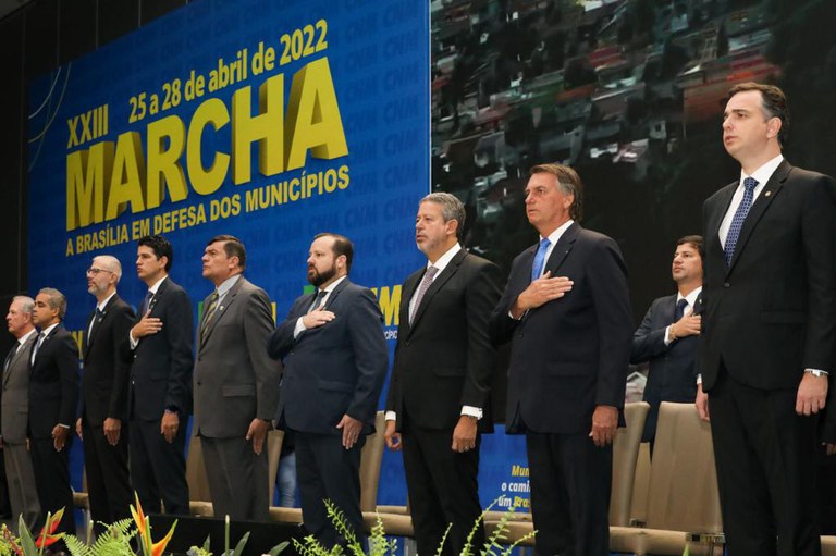 Presidente da República, Jair Bolsonaro, participa de evento que reúne prefeitos de todo o país