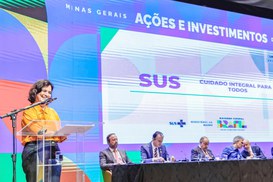 Anúncio de pacote de investimentos para Minas Gerais, no Minascentro, em Belo Horizonte (MG)