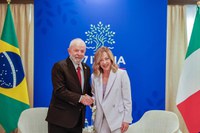 Lula tem encontro bilateral com a primeira-ministra da Itália e anfitriã do G7, Giorgia Meloni