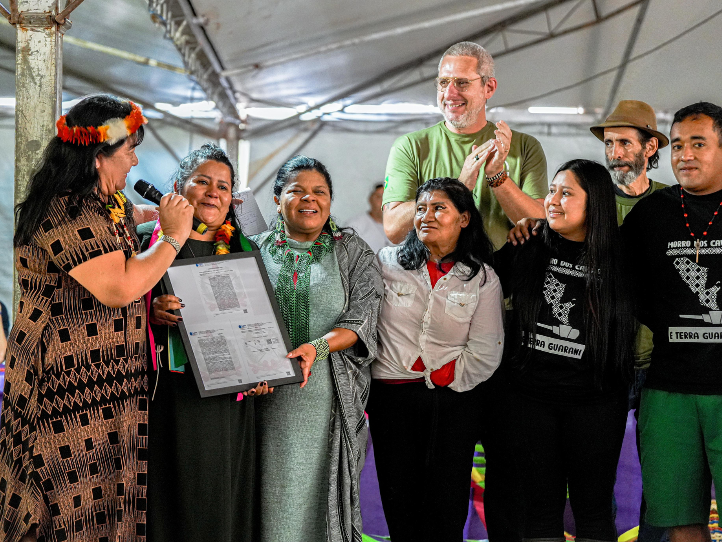 A cerimônia aconteceu neste sábado (11), com a presença da ministra dos Povos Indígenas e reuniu lideranças Guarani e autoridades do governo no território