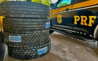 PRF apreende pneus importados irregularmente em Senador Guiomard-AC