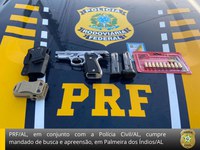 PRF/AL, em conjunto com a Polícia Civil/AL, cumpre mandado de busca e apreensão, em Palmeira dos Índios/AL