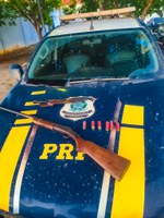 PRF-AM intercepta homem com espingarda e animal silvestre