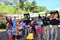 PRF na Bahia leva K9 Raia, motocicletas, viaturas operacionais e promove tarde animada com ‘super-heróis’ para as crianças e adolescentes atendidos pelo GACC-BA