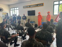 PRF participa do Projeto “Despertar Vocacional” e apresenta carreira policial a atiradores do Tiro de Guerra 06/025 em Itamaraju (BA)