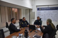 Reunião na Superintendência da PRF na Bahia discute uso de câmeras de videomonitoramento no combate à criminalidade em Feira de Santana (BA).