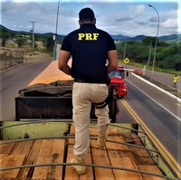 Em Senhor do Bonfim (BA), PRF apreende madeira nativa do Pará transportada ilegalmente