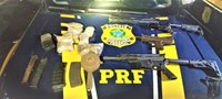 PRF apreende fuzis, submetralhadora, carregadores e centenas de munições que seriam entregues a facção criminosa em Salvador (BA)