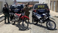 Ação conjunta entre PRF e PMCE, em Mombaça (CE),  resulta na apreensão de duas motocicletas adulteradas