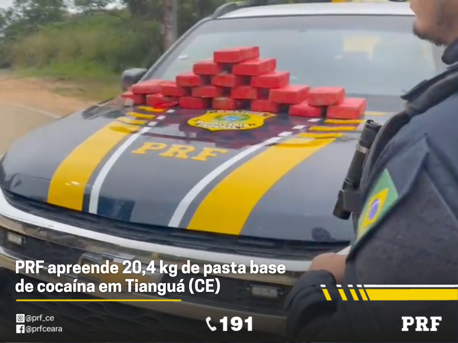 Prf Apreende 20 Quilos De Pasta Base Cocaína Em Tianguá Ce — Polícia