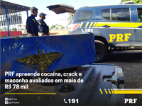 Em Aracati (CE), PRF apreende cocaína, crack e maconha avaliados em mais de R$ 78 Mil