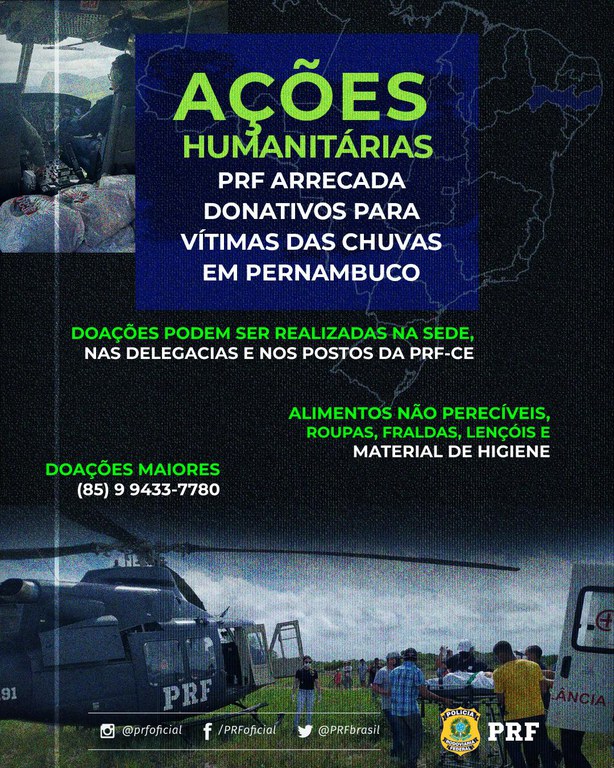 IMAGEM - PRF no Ceará inicia campanha de arrecadação de donativos para vítimas das enchentes em Pernambuco