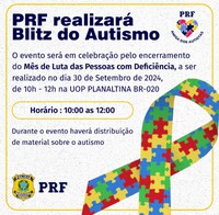 PRF promove mais uma edição da “Blitz do Autismo” no DF