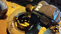 PRF apreende 330kg de skunk encontrados dentro de pneus de um caminhão, em Itinga/MA