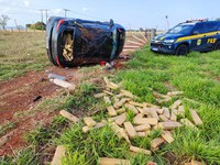 Em Terenos (MS), mais de meia tonelada de maconha é apreendida e veículo em que a droga era transportada é recuperado