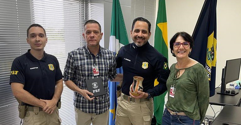 Superintendente da PRF/MS recebe visita do diretor-geral da FCMS