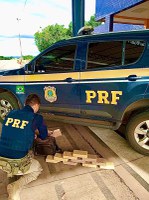 Em Cuiabá/MT, PRF apreende droga em ônibus com auxílio de cão farejador