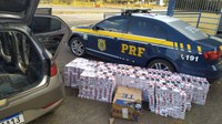 PRF apreende cerca de 7.500 maços de cigarros contrabandeados do Paraguai
