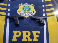 Em Uberaba (MG), PRF prende homem com 2 pistolas e apreende caminhonete envolvida em contrabando