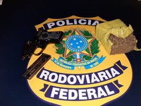 PRF apreende pistola, munições e drogas na BR-381, em Sabará (MG)