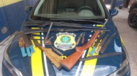 PRF prende 5 pessoas por porte ilegal de arma de fogo e crime ambiental, em Ipixuna do Pará/PA