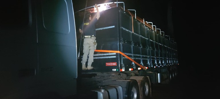 PRF apreende 35m³ de madeira sendo transportada ilegalmente, em Vitória do Xingu (PA)