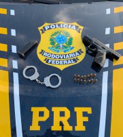 PRF apreende arma de fogo e munições, em Rurópolis/PA