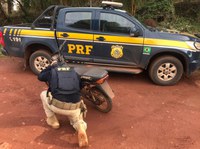 Em Medicilândia, a PRF apreende motocicleta roubada