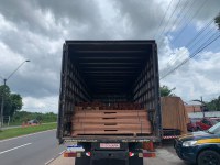 PRF apreende madeira sendo transportada de forma ilegal na BR-316, em Castanhal/PA