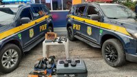 PRF apreende armas e munições durante fiscalização a ônibus, em Castanhal/PA