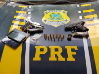 Ação conjunta entre PRF e Polícia Civil tira de circulação duas armas de fogo e detém dois indivíduos em Sobrado-PB nesta sexta-feira (06)