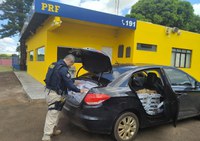 PRF apreende carro carregado de cigarros contrabandeados em Santa Mariana (PR)