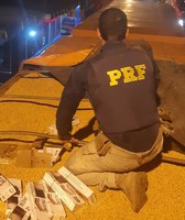 PRF apreende caminhão que transportava cerca de R$ 1,5 milhão em cigarros contrabandeados