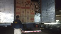 Após caminhão realizar manobra perigosa, PRF apreende 175 mil maços de cigarros contrabandeados em Londrina (PR)