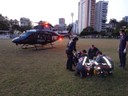 Criança atingida por coluna é resgatada de helicóptero em São Lourenço da Mata