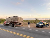 Caminhão com 15 toneladas de gesso irregular é retido pela PRF em Salgueiro