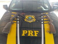 Em Valença do Piauí/PI: PRF apreende espingardas e prende na BR 316 homem pelo crime de Porte Ilegal de Arma de Fogo e Munições