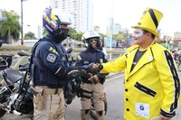 PRF participa de passeio motociclístico promovido pela Prefeitura Municipal do Natal durante o movimento “Maio Amarelo”