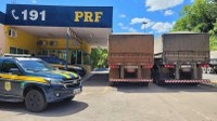 PRF apreende dois caminhões trafegando com as mesmas placas em Santa Maria/RS