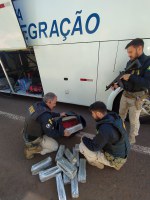 PRF prende passageiro de ônibus transportando malas com maconha em Lajeado