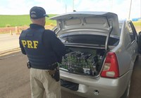 PRF prende homem em carro carregado com milhares de maços de cigarros paraguaios