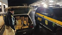 PRF prende contrabandista com carro carregado de cigarros paraguaios em Cruz Alta