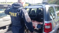 PRF prende homem transportando cerca de 300 quilos de carne de capivara em Santana do Livramento
