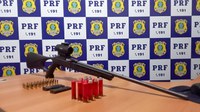 Em Ariquemes/RO, PRF apreende rifle e munições