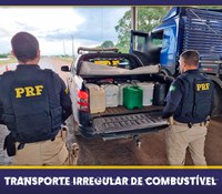 Em Ariquemes/RO, PRF identifica transporte irregular de combustível