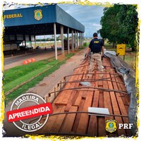 Em Ariquemes/RO, PRF identifica transporte irregular de madeira; atividade faz parte da Operação Guardiôes do Bioma