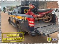 Em Porto Velho/RO, PRF recupera motocicleta roubada