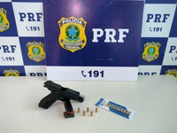 Em Vilhena/RO, PRF apreende pistola semi automática