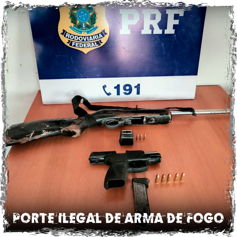 Em Guajará-Mirim/RO, PRF apreende armas e munições